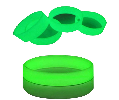 GLOW IN THE DARK Bracelet Lumineux Silicone Rubber 12pcs Colors GREEN NEW