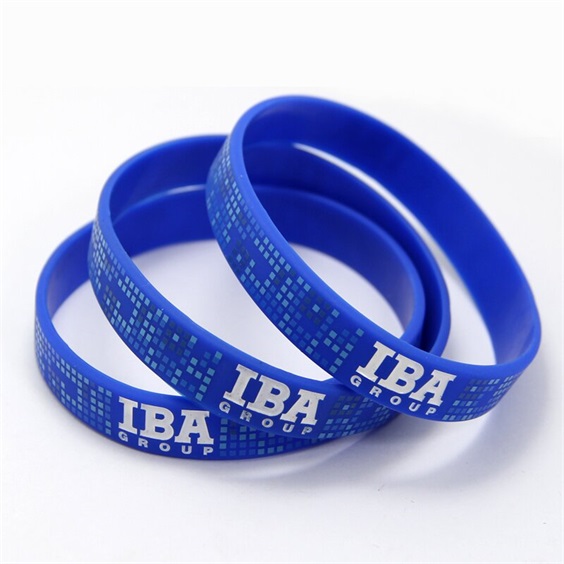 silicone wristband 10recessed logo with 1c colour filling