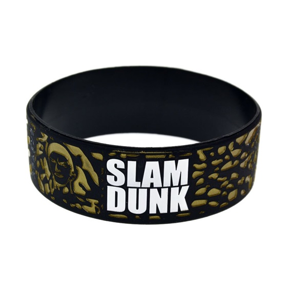 silicone wristband 13 recessed logo with 2c colour filling