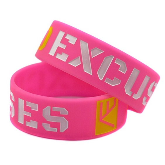 silicone wristband 5recessed logo with 1c colour filling