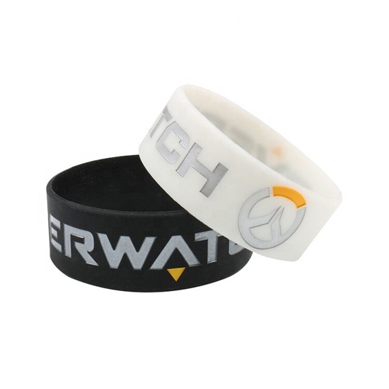 silicone wristband 8recessed logo with 2c colour filling