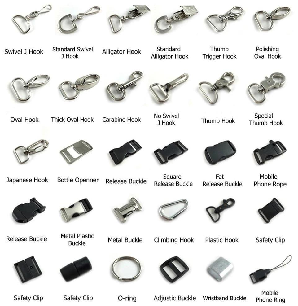 Selection Of Polyester Lanyards Hook Clips