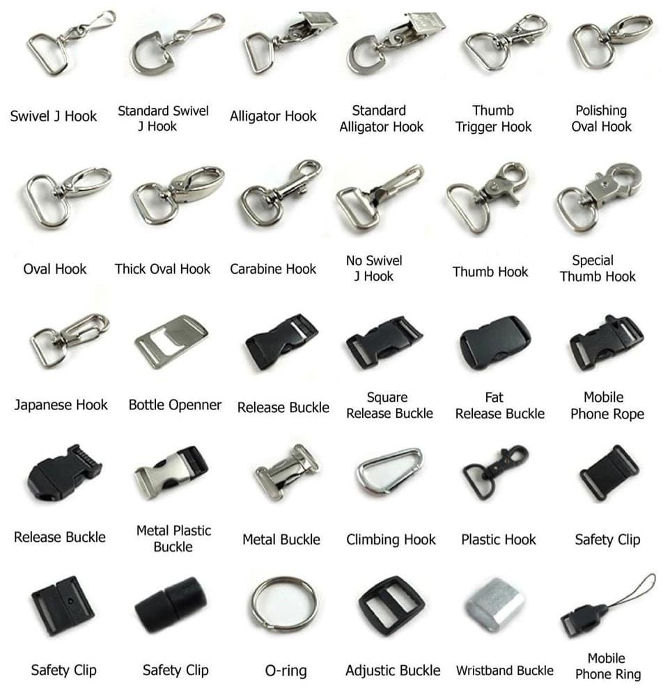 Selection Of Nylon Lanyards Hook Clips